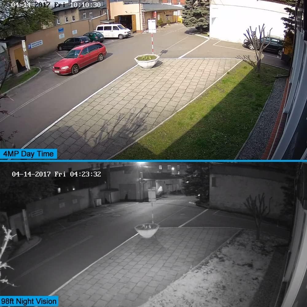 4MP PoE Outdoor Turret IP Camera with 98ft Night Vision, IP67 Waterproof, 256GB Micro SD Storage T9645
