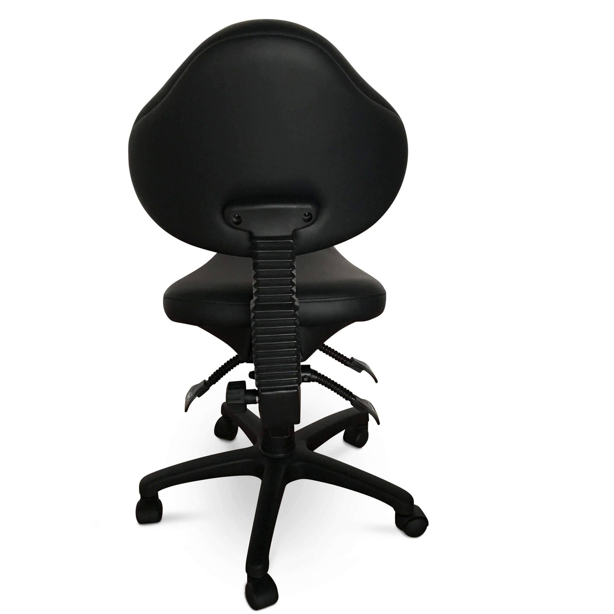Rolling Saddle Stool with Adjustable Height and Backrest Q8416