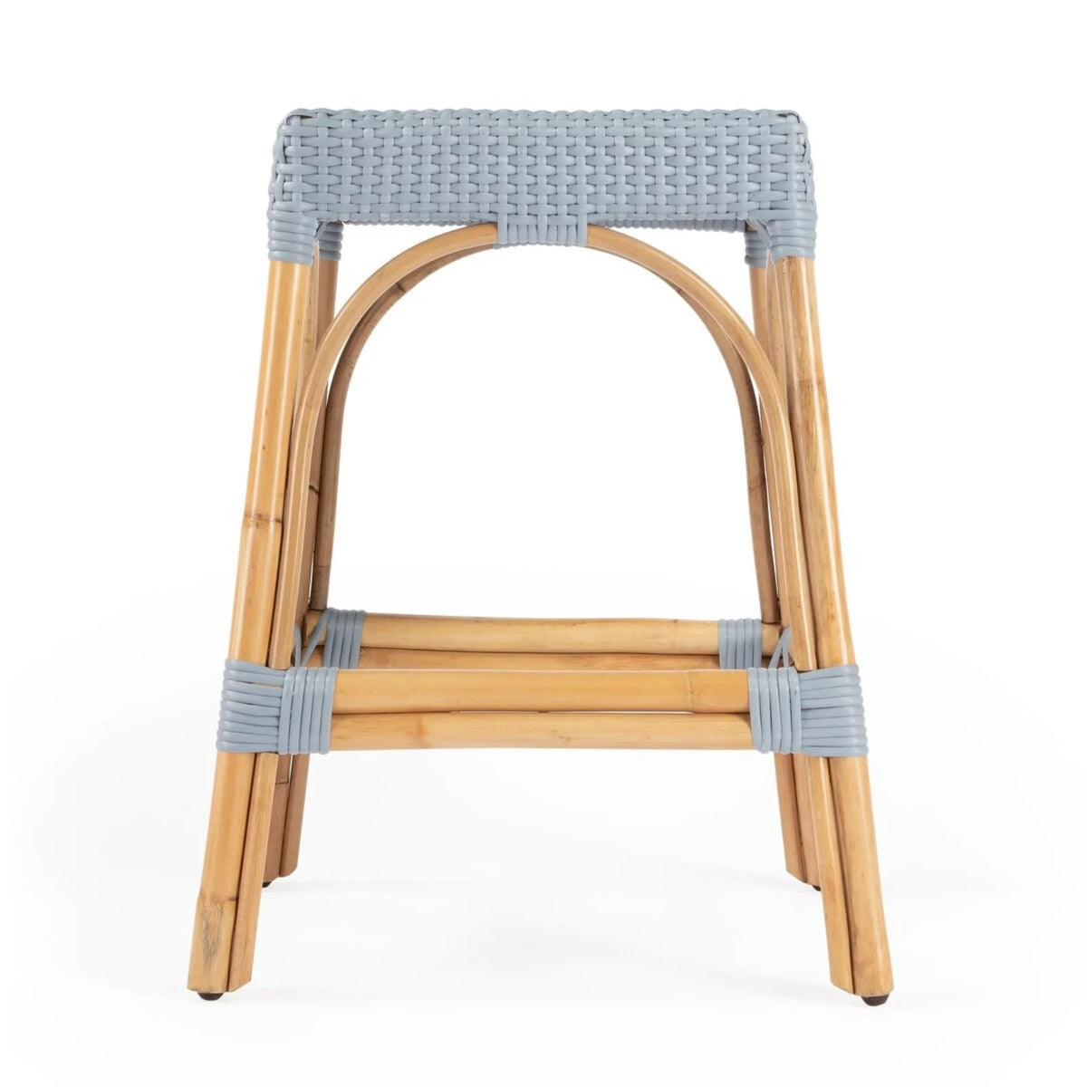 Baby Blue Rattan Counter Stool D736