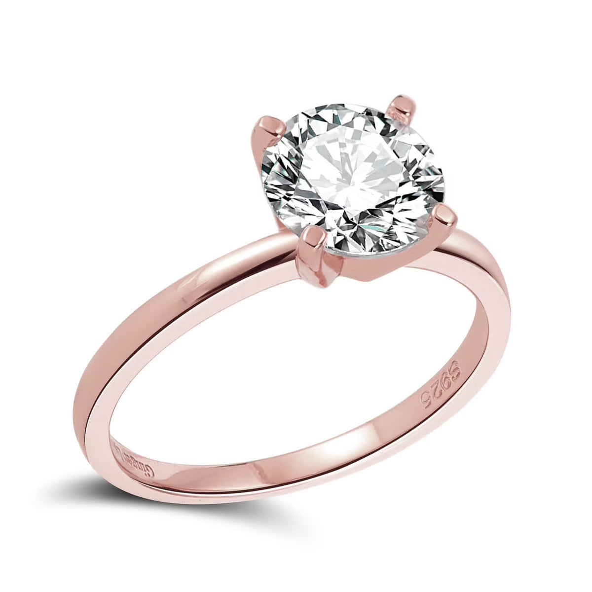 3Ct Topaz Rose Sterling Silver Engagement Ring C45571