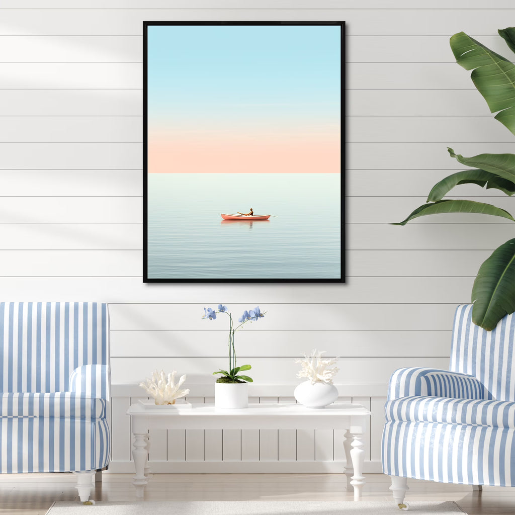 Coastal Floater Framed Canvas Wall Art T522