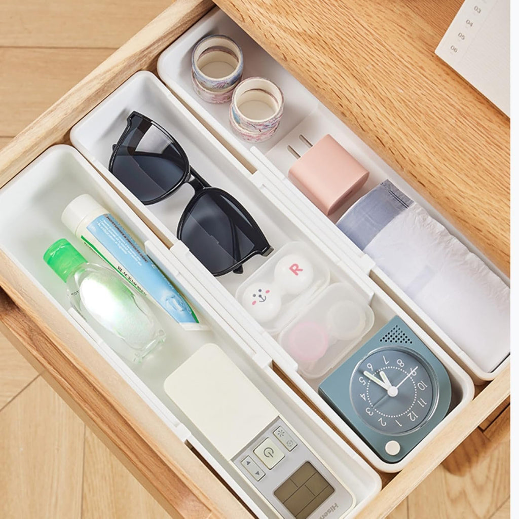 White 4pack Expandable Drawer Organizer Trays A318