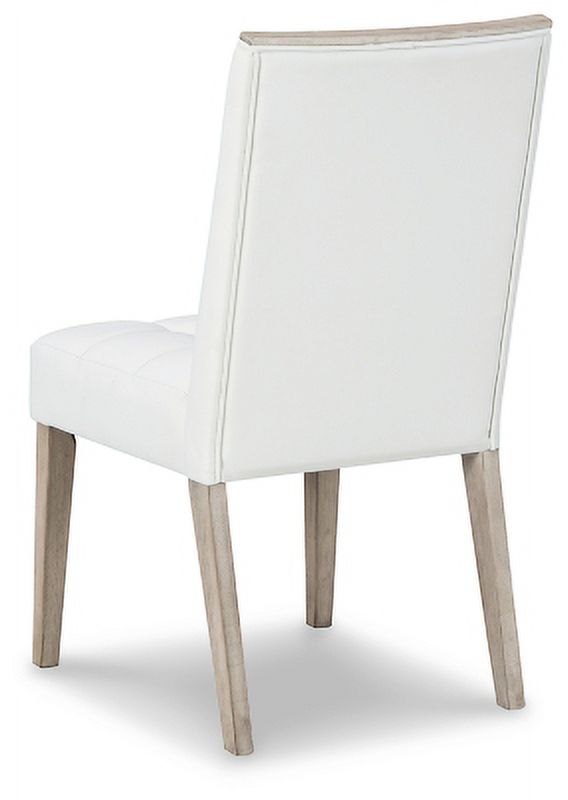 White & Beige Upholstered Side Chair, 2 Count J86458