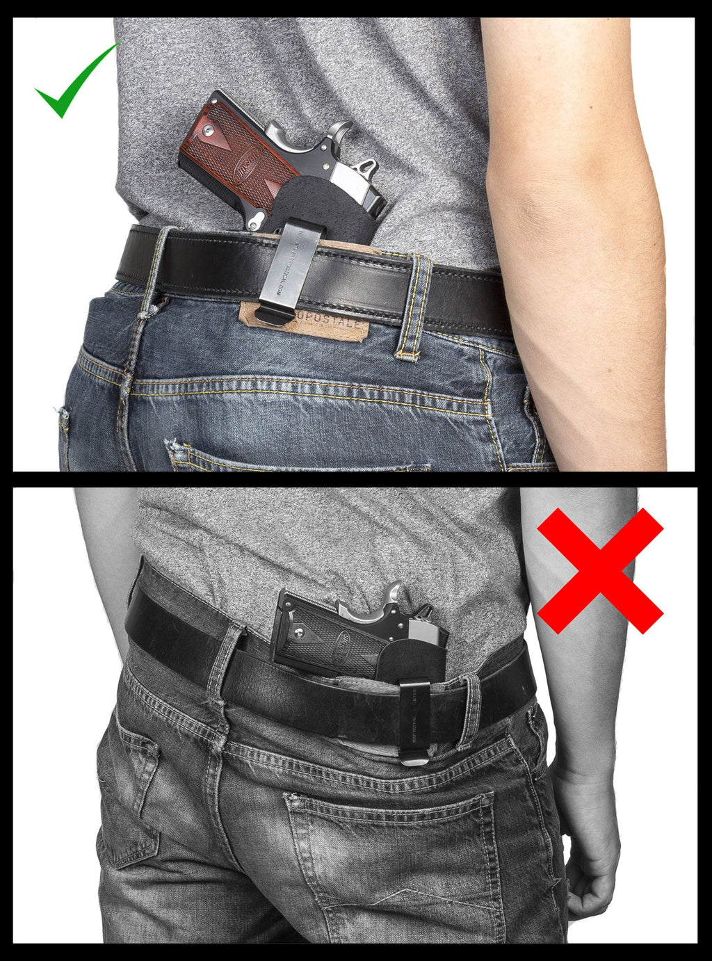 Black Leather Gun Belt M523