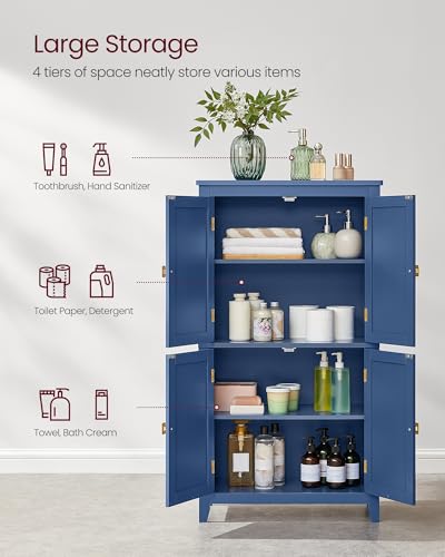 Forest Green 4 Door Freestanding Bathroom Storage Cabinet with Adjustable Shelves V5216