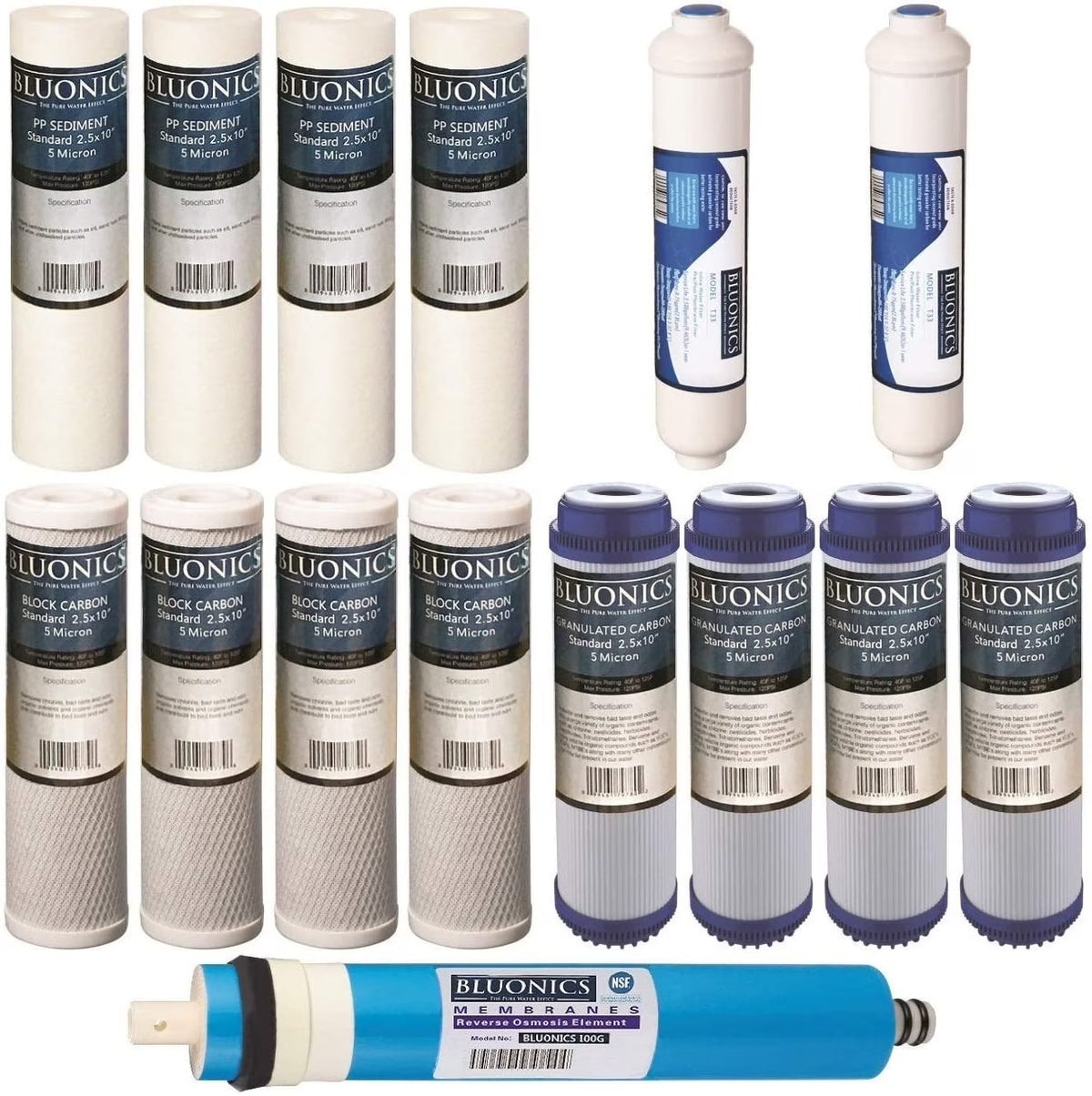 15 pcs RO Replacement Filter Set with 100 GPD Membrane T279966
