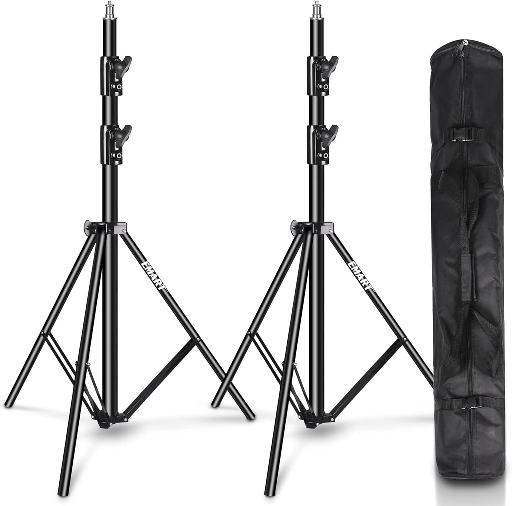 8.5ft Adjustable Aluminum Light Stand with Carrying Bag, 2 Pack X53795