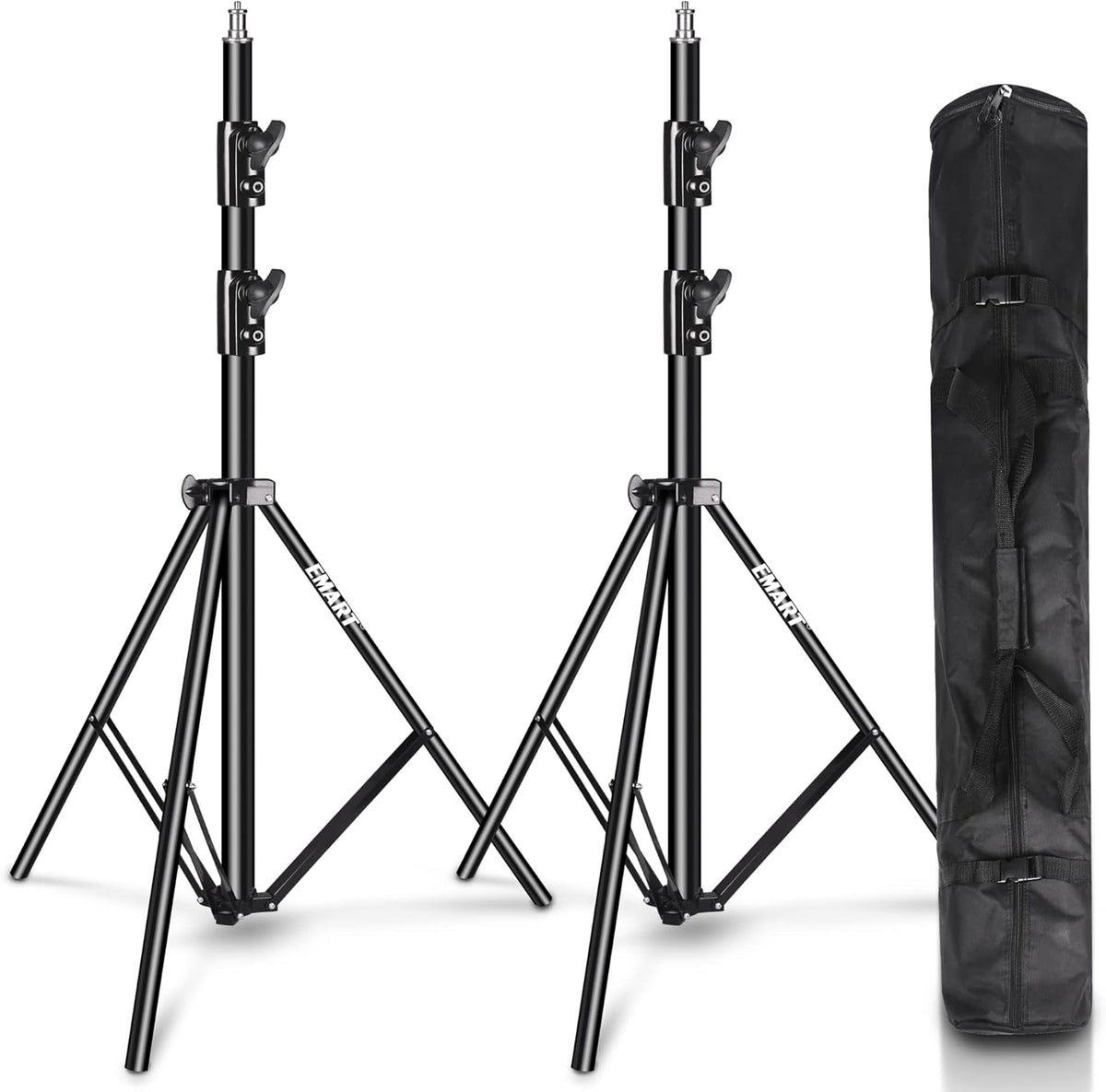 8.5ft Adjustable Aluminum Light Stand with Carrying Bag, 2 Pack X53795