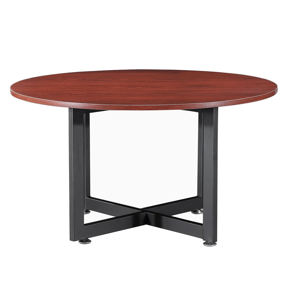 32-inch Modern Round Coffee Table with Wood Top X446
