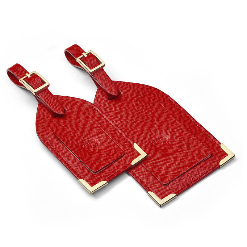 Set of 2 Red Luggage Tags W819
