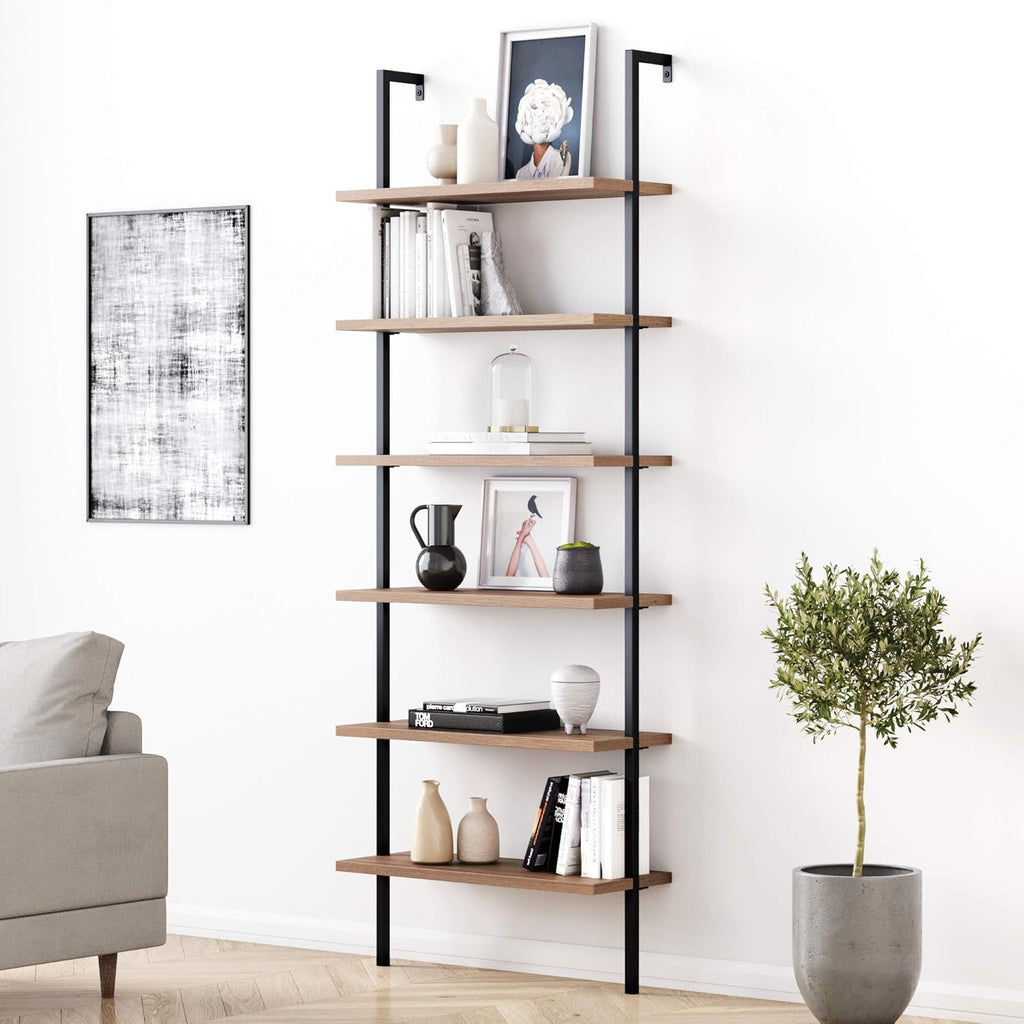 White 3-Shelf Wall Mount Bookshelf with Metal Frame N32509