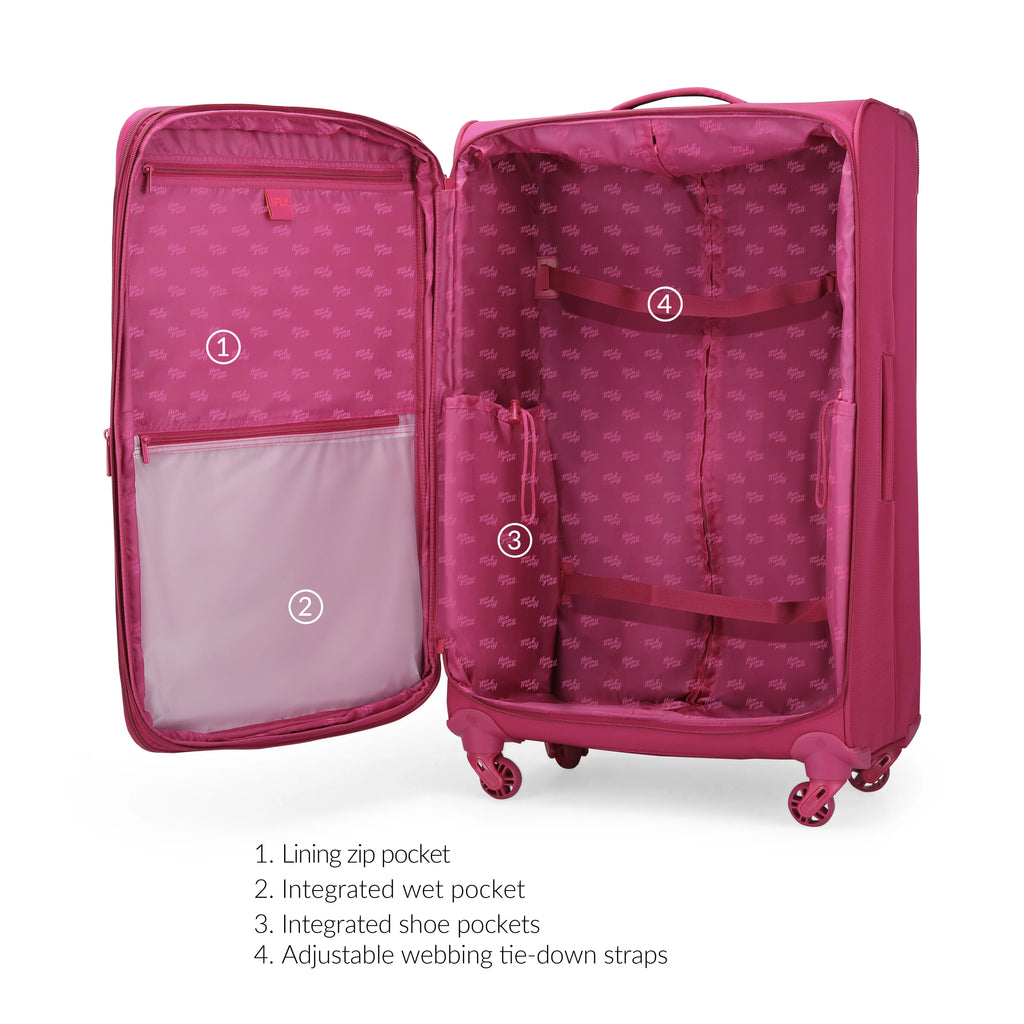 Fuchsia 20" Carry-on Luggage V2164