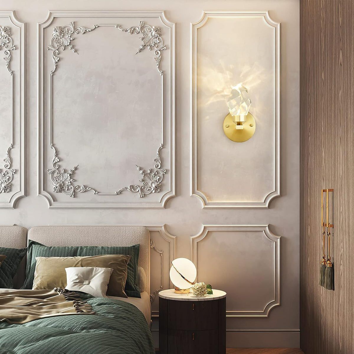 Crystal Gold Wall Sconce, K9 Crystal Wall Mounted Light O333597
