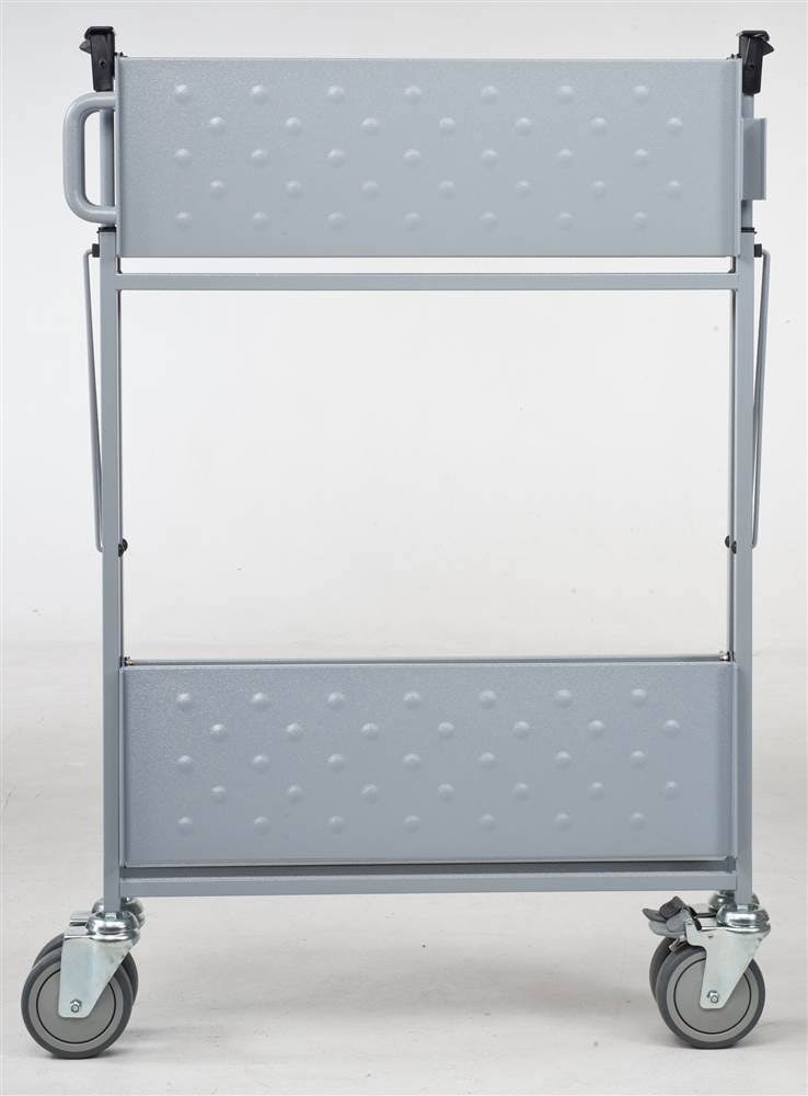 Gray 2-Shelf Folding Swivel Caster Carts M924318