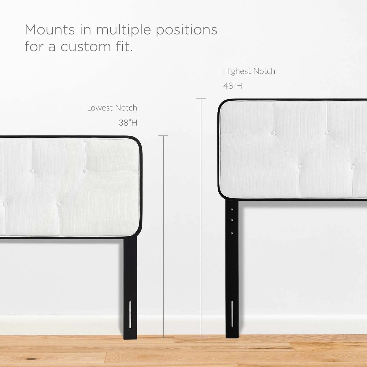 Tufted Twin Fabric and Wood Headboard H160