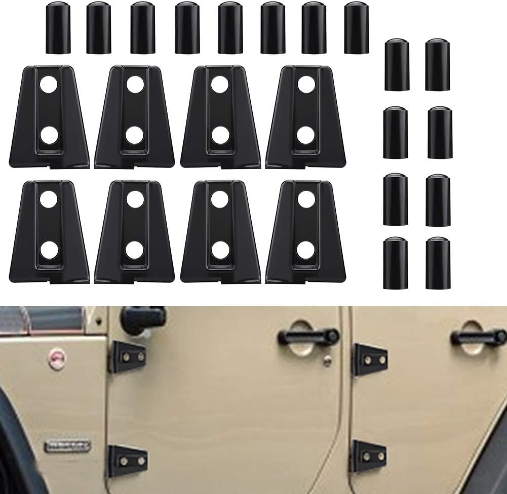 Black Car Door Hinge Cover Trim Protector 8pcs O26340