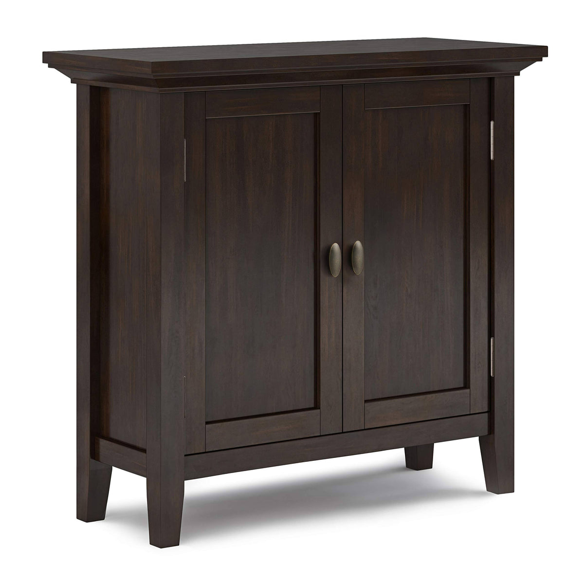 Solid Wood Low Storage Cabinet in Brunette Brown C21542