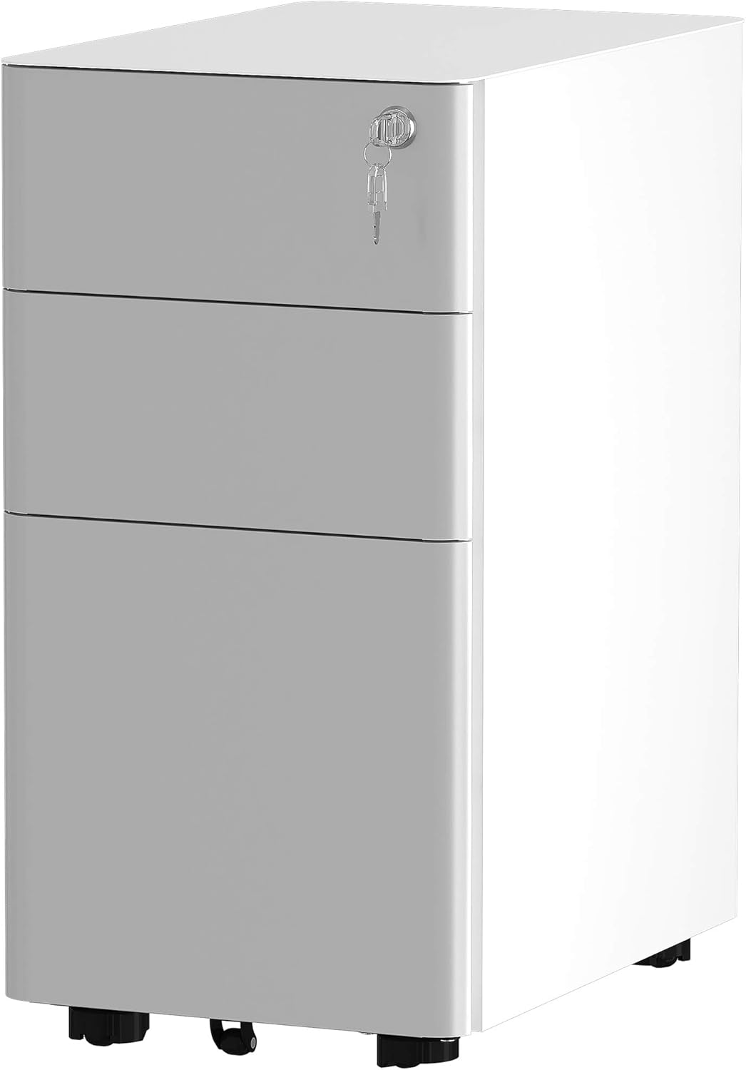 3-Drawer White Metal Filing Cabinet C8536