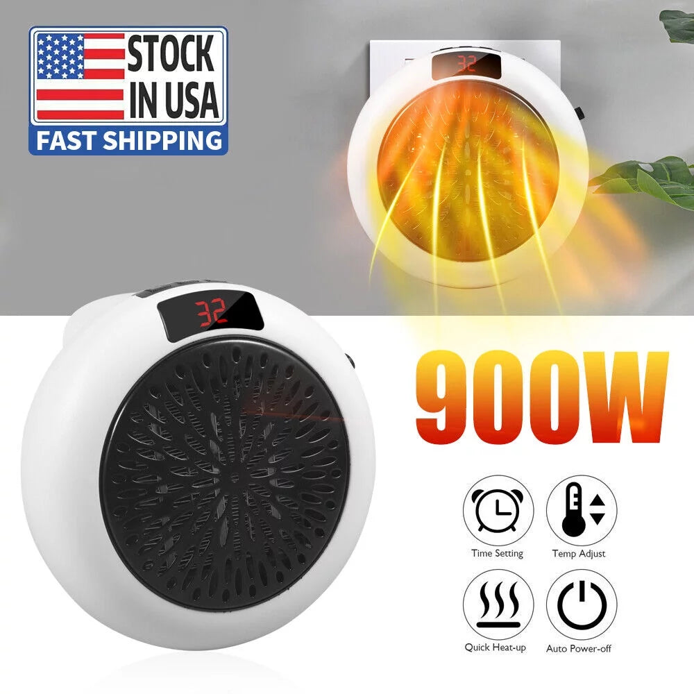 900W Plug in Electric Heater Fan with Remote Timer F12758