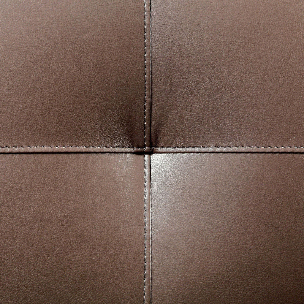 Brown Faux Leather L-Shaped Sectional Sofa S4215