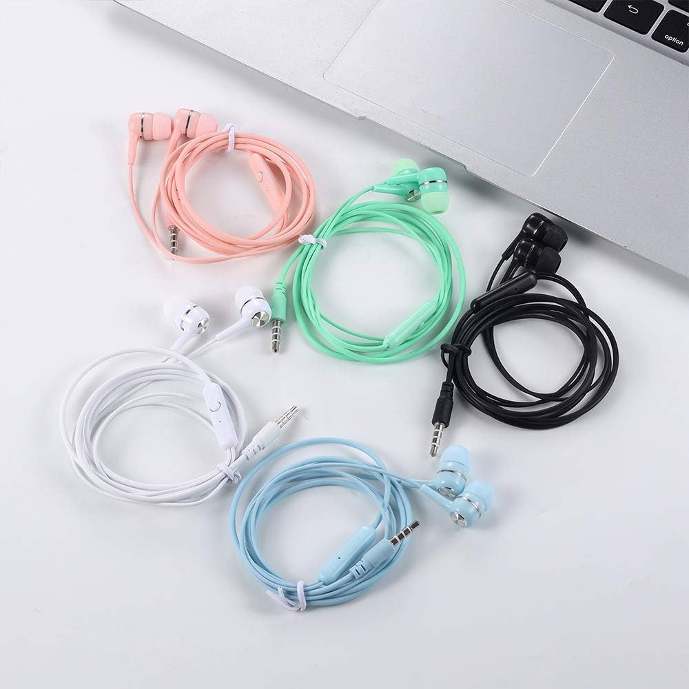 50 Packs Multi Colored Earbuds Headphones with Microphone I137