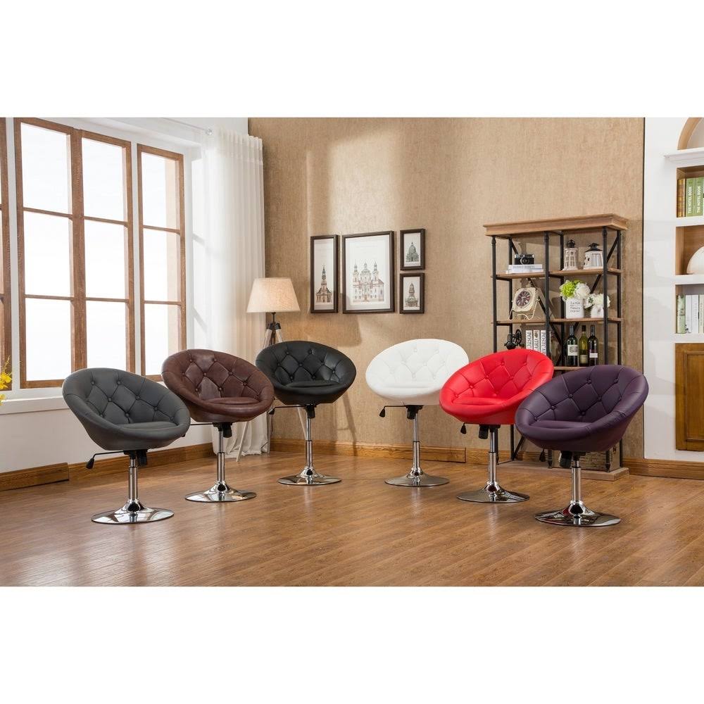Purple Tufted Tilt Swivel Chair H39138