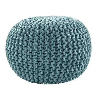Aqua Round Pouf Ottoman P15139