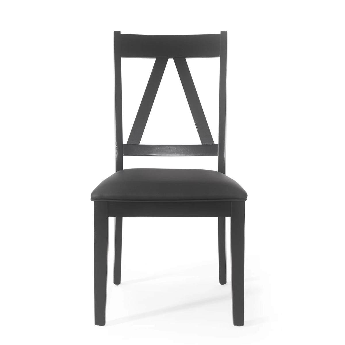 Black Faux Leather Wood Dining Chairs Set of 2 J38398
