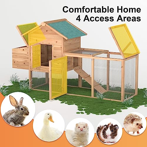 Wooden Chicken Coop with Nesting Box and Ramp L31119