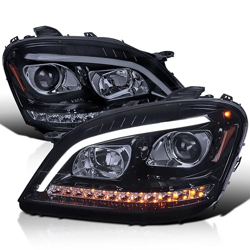 Chrome Projector LED Sequential Signal Headlights Left + Right Pair D664