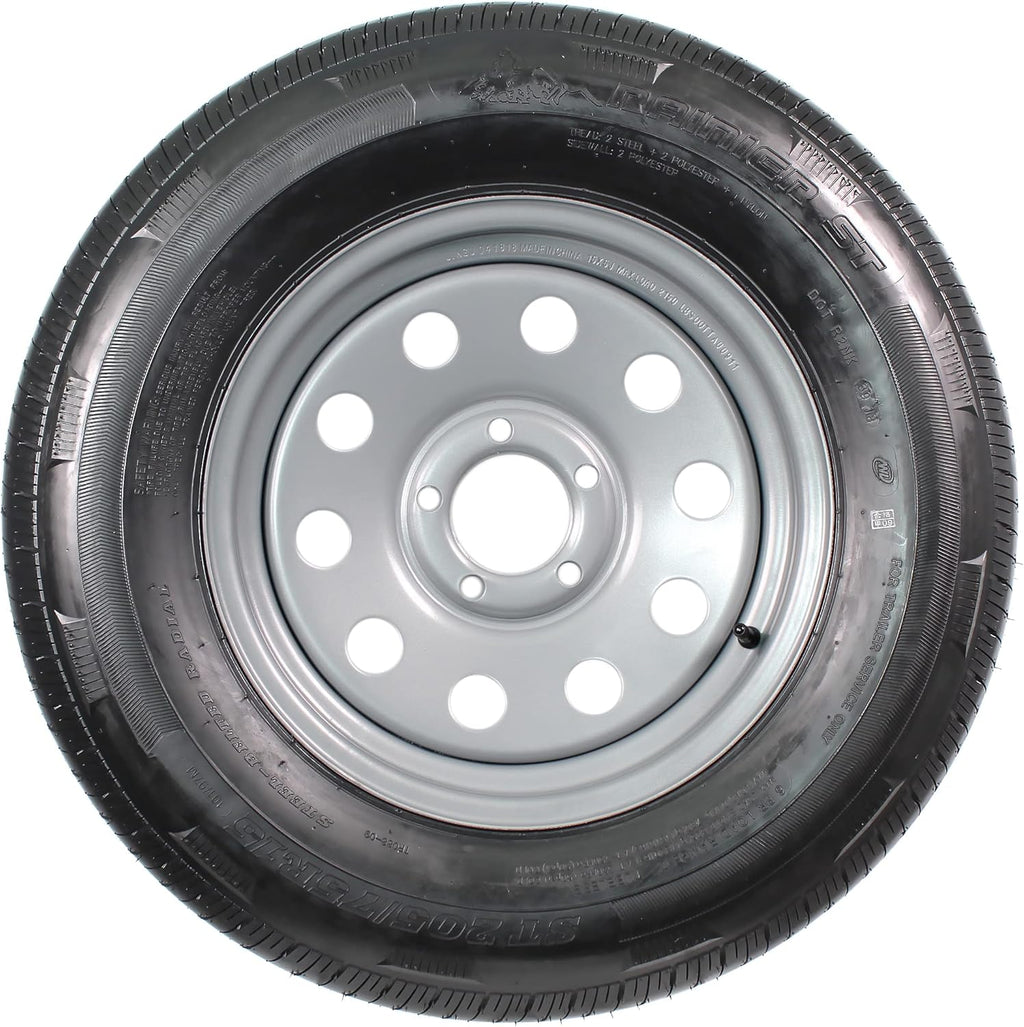 Gray Modular Trailer Tire On Rim ST205/75R15 5 Lug Wheel W191815