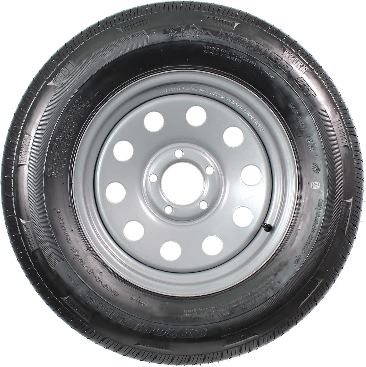 Gray Modular Trailer Tire On Rim ST205/75R15 5 Lug Wheel W191815