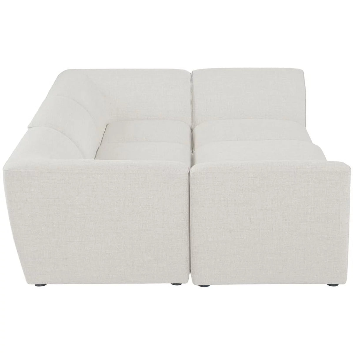 Cream Linen Textured Modular Sectional D8092
