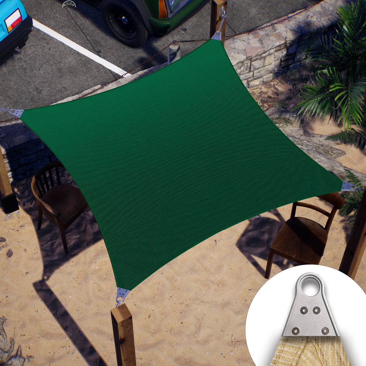 12' x 12' Green Square Sun Shade Sail Canopy S868117