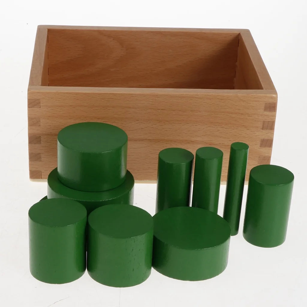 4 Sets Beechwood Montessori Knobless Cylinder Blocks Wooden Toy A893581
