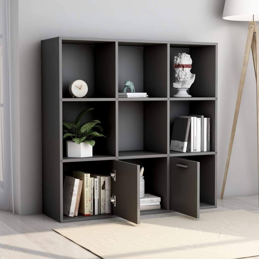 Book Cabinet Concrete Gray Chipboard S244845