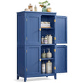 Forest Green 4 Door Freestanding Bathroom Storage Cabinet with Adjustable Shelves V5216