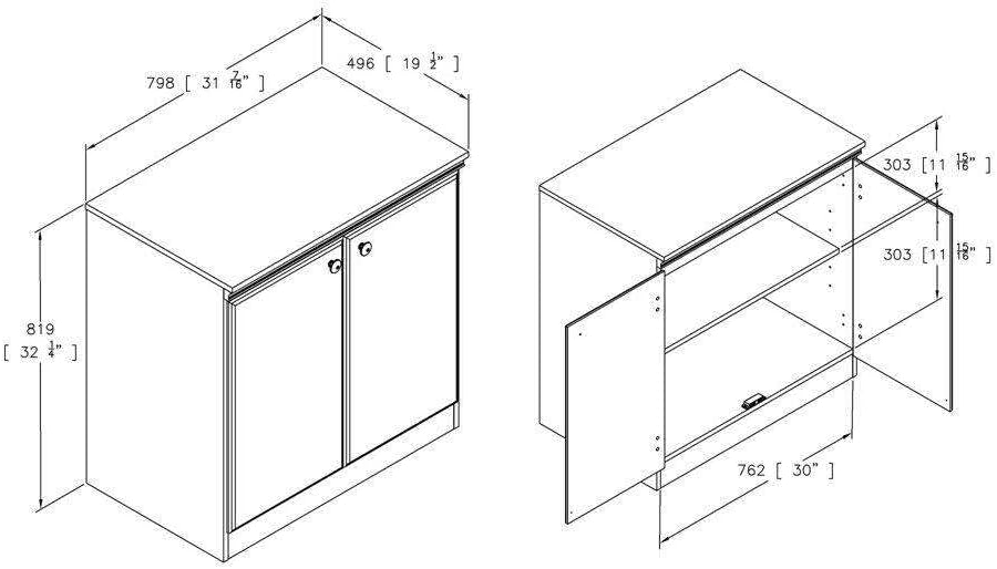 Small 2-Door Storage Cabinet in Royal Cherry H789604