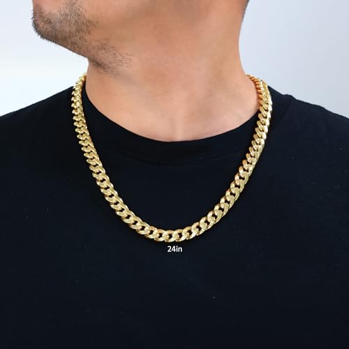 14k Yellow Gold Miami Cuban Link Chain Necklace P76106