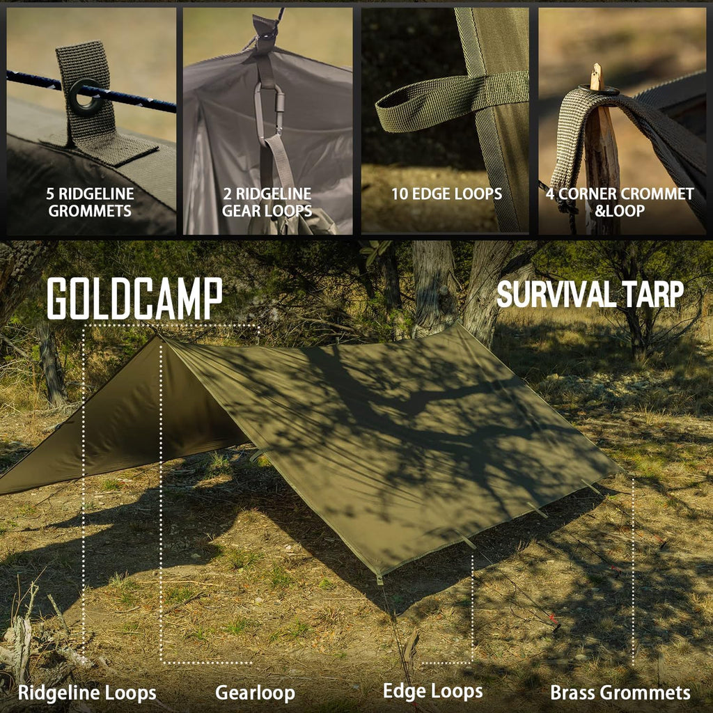 70D Nylon 10''X10'' Waterproof Camping Tarp O5030