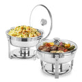 2 Pack Gold 5 Qt Chafing Dish Buffet Set with Glass Lid E686111