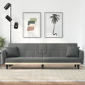 Dark Gray Fabric Sofa Bed with Cup Holders L334734