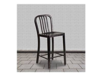 Black-Antique Gold Metal Counter Height Stool B515430