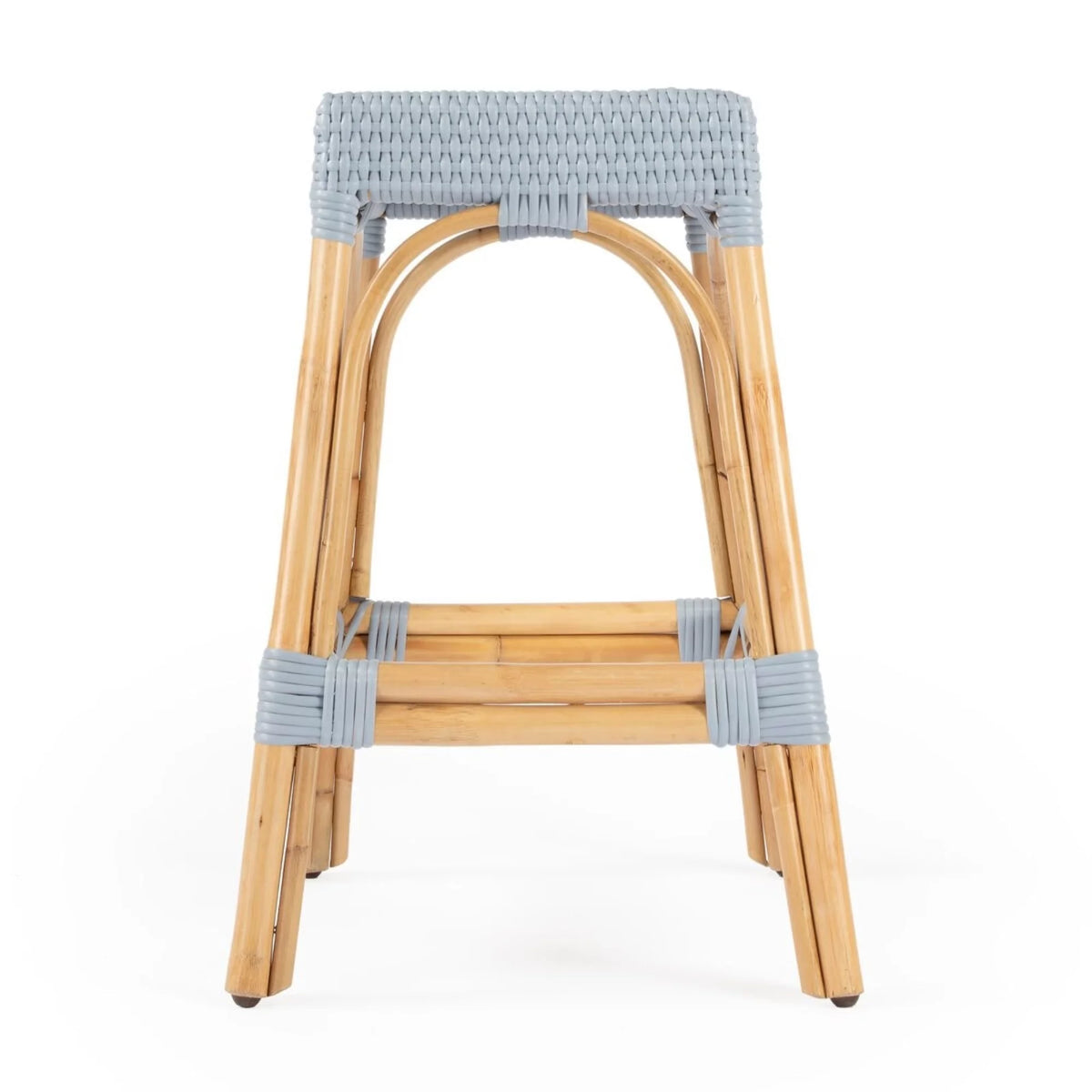 Baby Blue Rattan Counter Stool D736