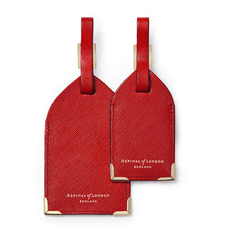 Set of 2 Red Luggage Tags W819
