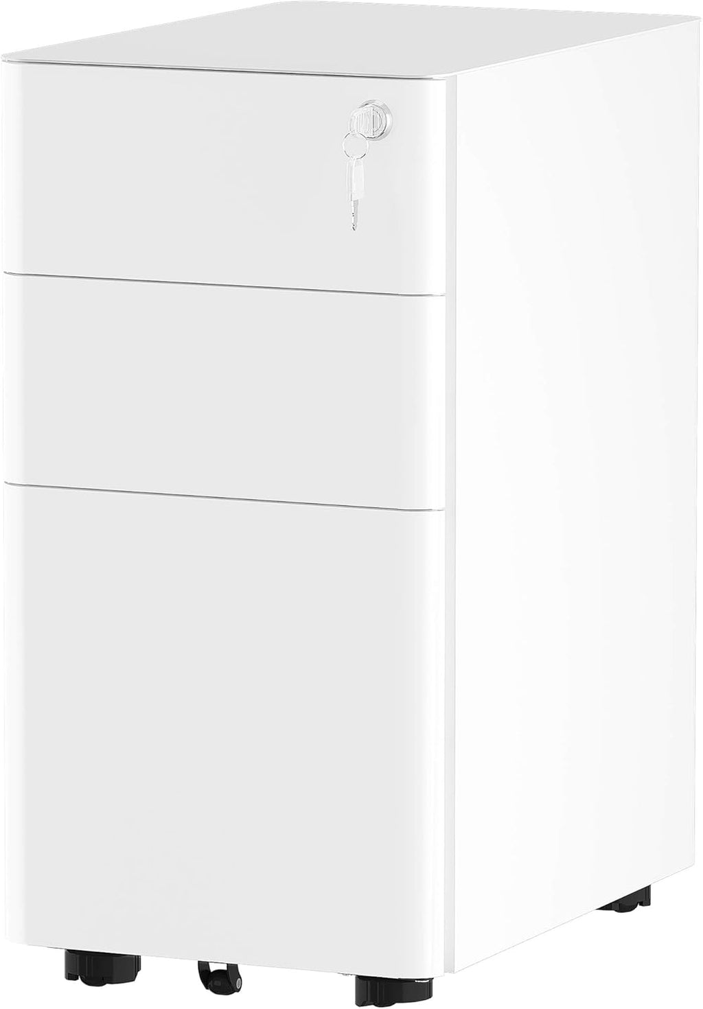 3-Drawer White Metal Filing Cabinet C8536