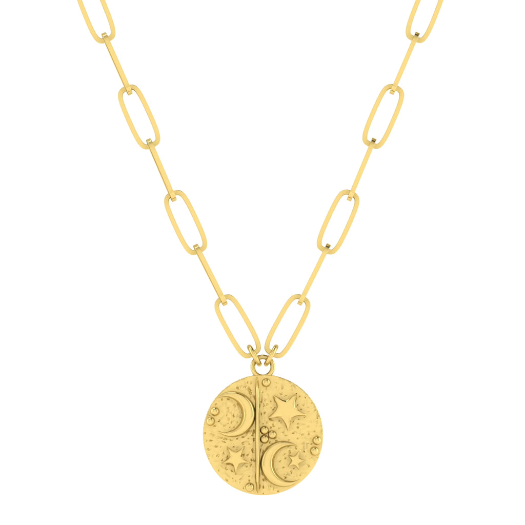 10K Yellow Gold Paperclip Chain Pendant Necklace M22185