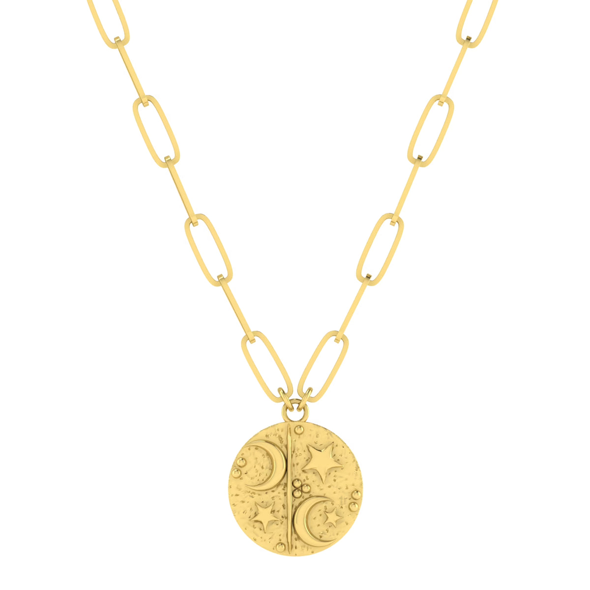 10K Yellow Gold Paperclip Chain Pendant Necklace M22185