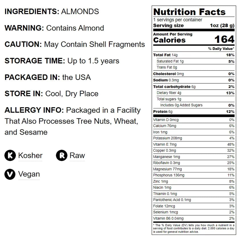 California Almonds 4 Pounds Kosher N4522