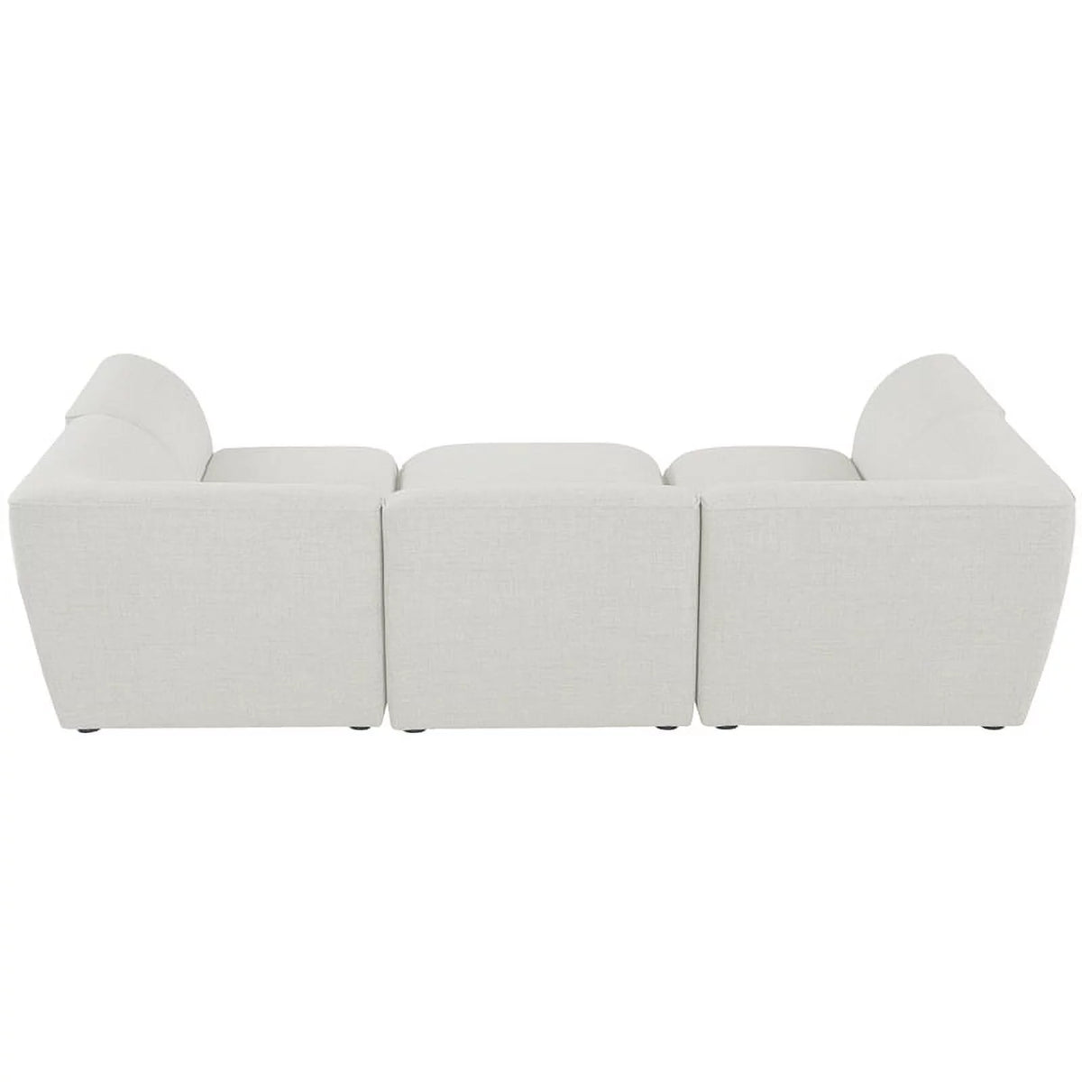 Cream Linen Textured Modular Sectional D8092